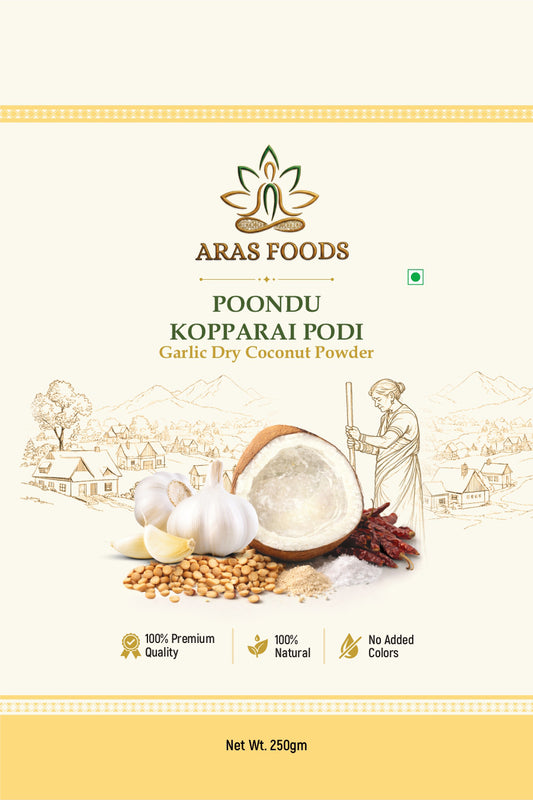Poondu Kopparai podi-Garlic dry coconut powder