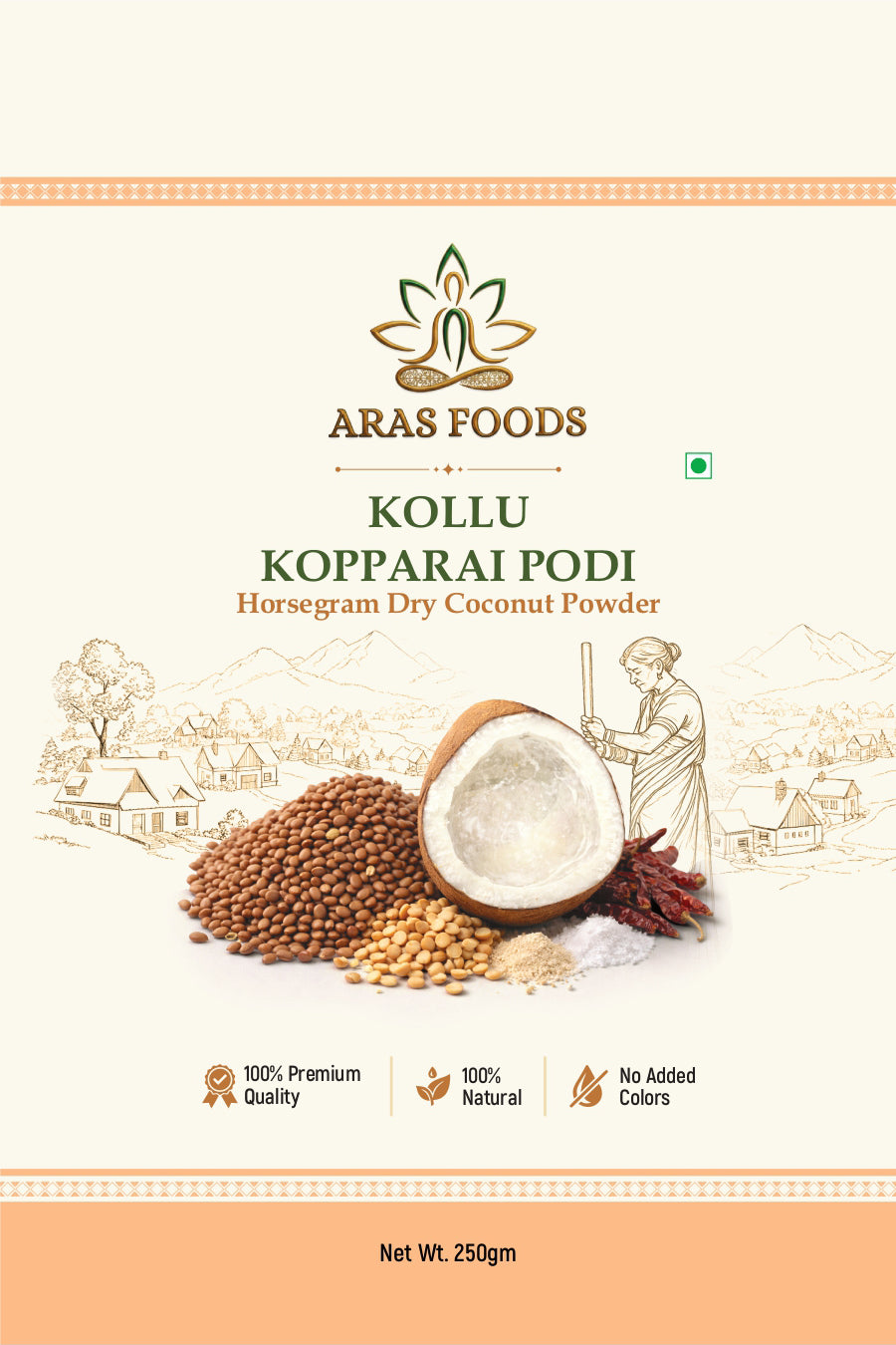 Kollu kopparai podi-Horsegram dry coconut powder